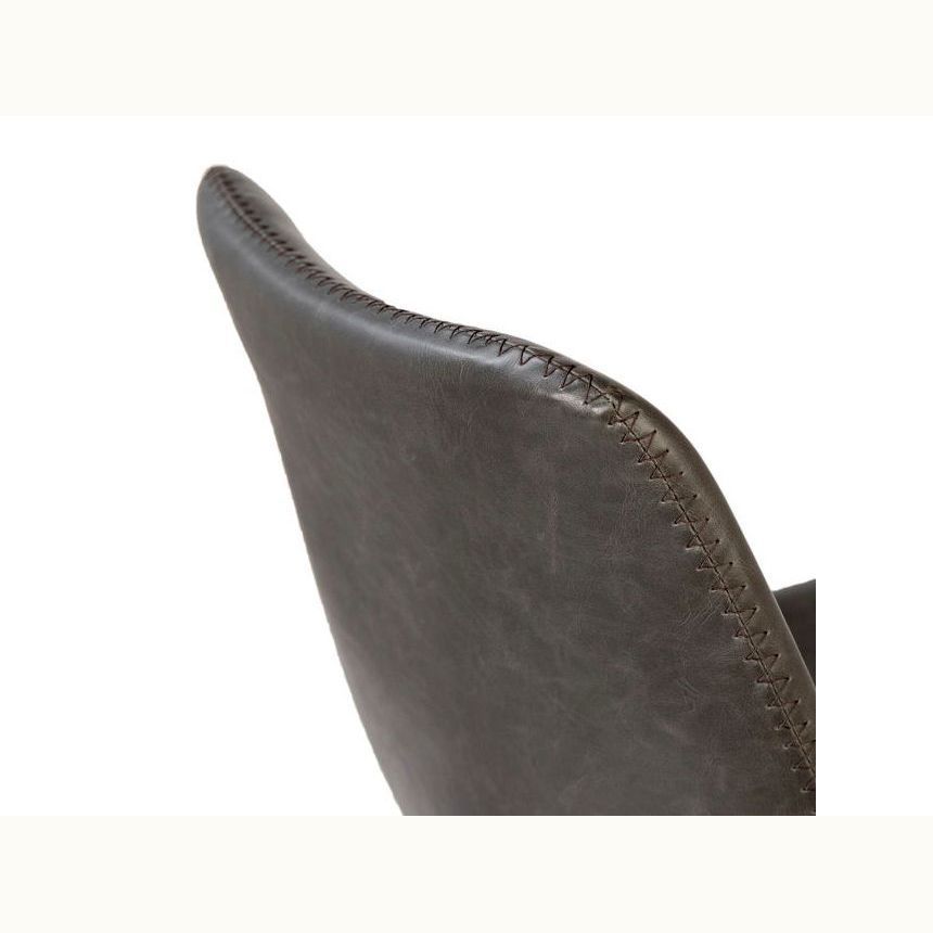 Dark Grey Dining Chair with Black Metal Legs