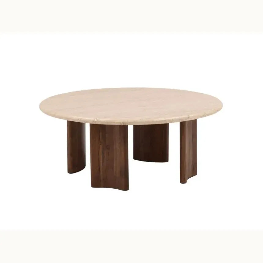 Wood and Stone Coffee Table