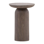 Round Grey Acacia Wood Side Table