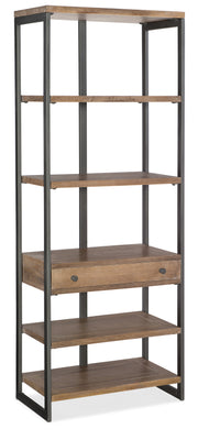 30" Mango Wood and Iron Bookcase