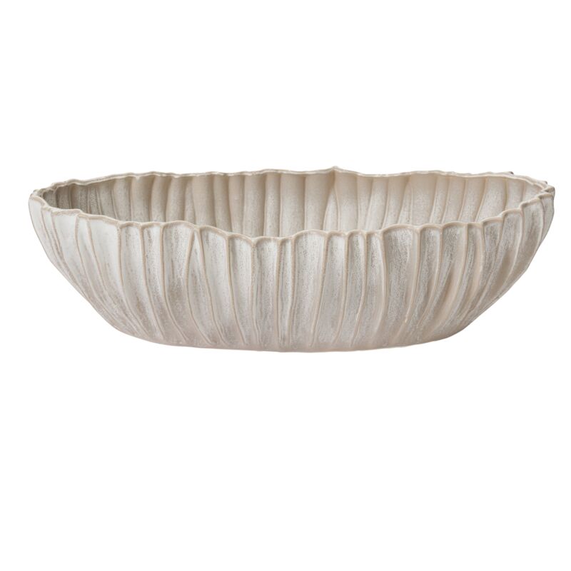 33" Ceramic Ribbed Trough