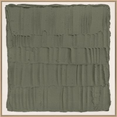 30" Ridge III Green Textured Art