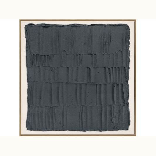 30" Ridge II Navy Textured Artwork