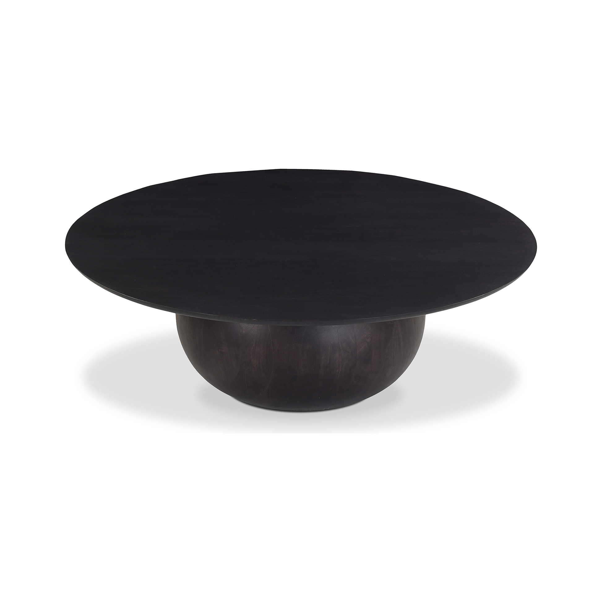 42" Round Black Wood Coffee Table