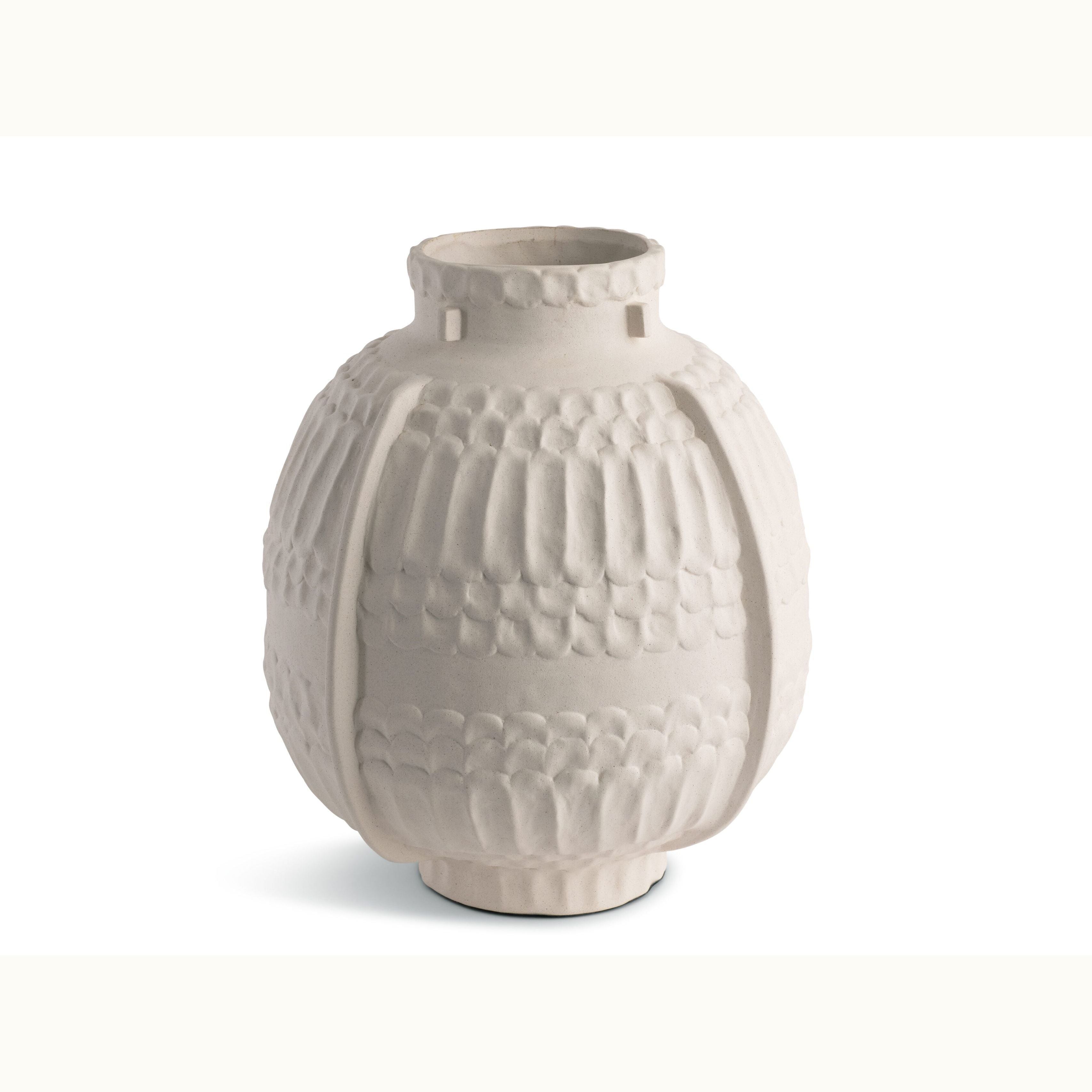 Textured Off White Junky Ceramic Vase