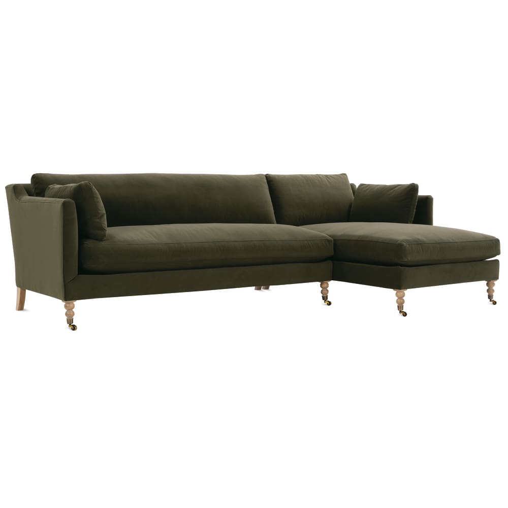 2 Pc. Custom Sectional w/Brass Casters
