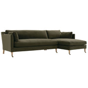 2 Pc. Custom Sectional w/Brass Casters