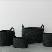 Oval Jute Baskets - Charcoal