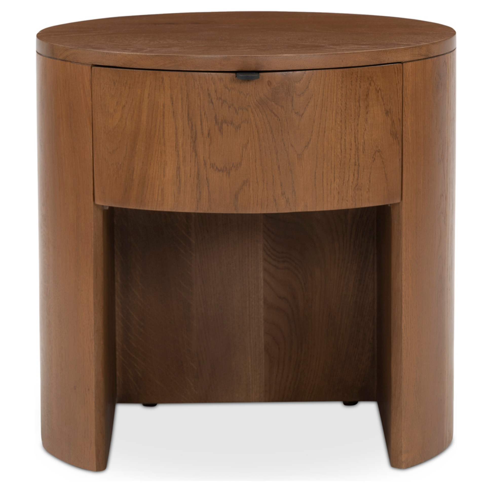 Round Oak Nightstand