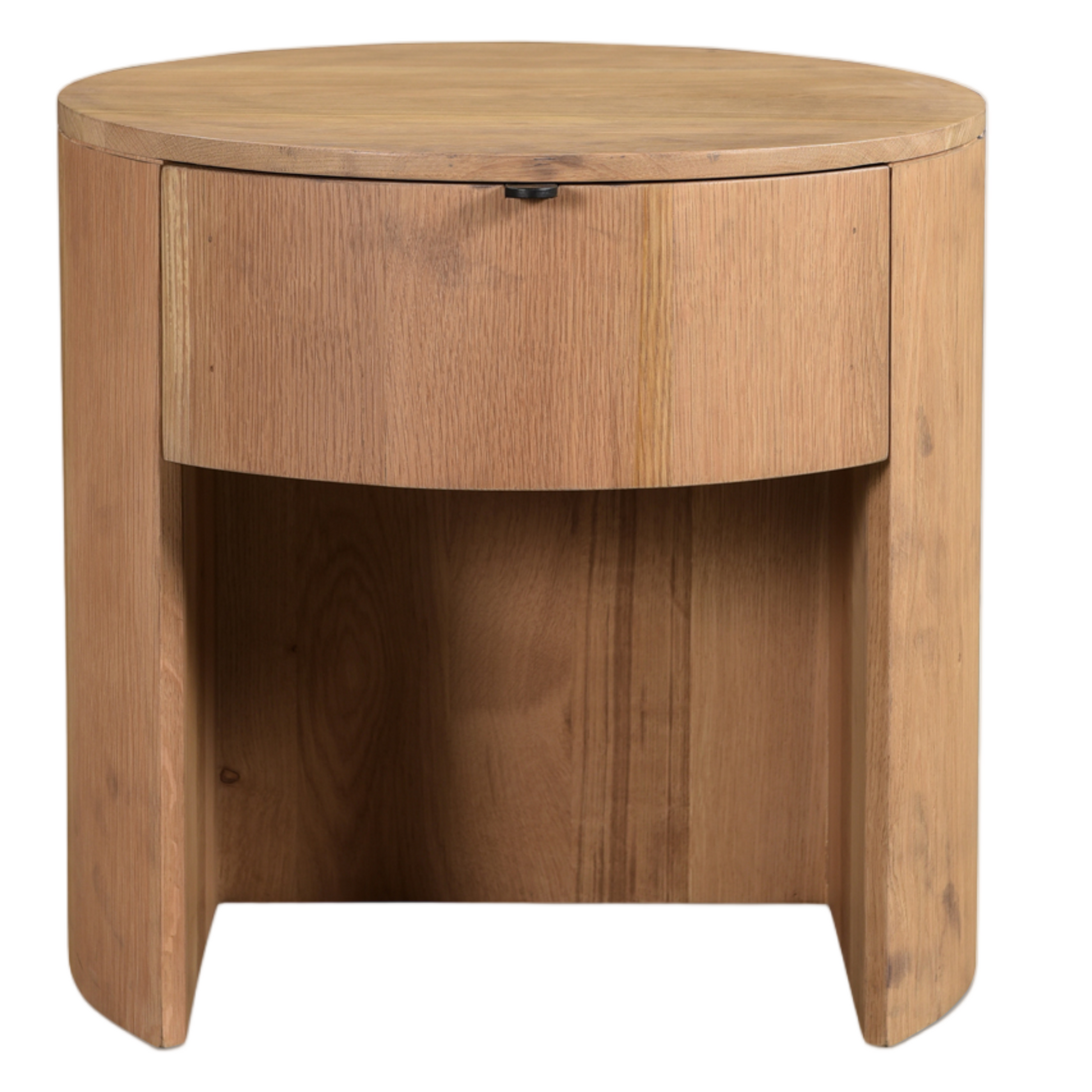 Round Oak Nightstand