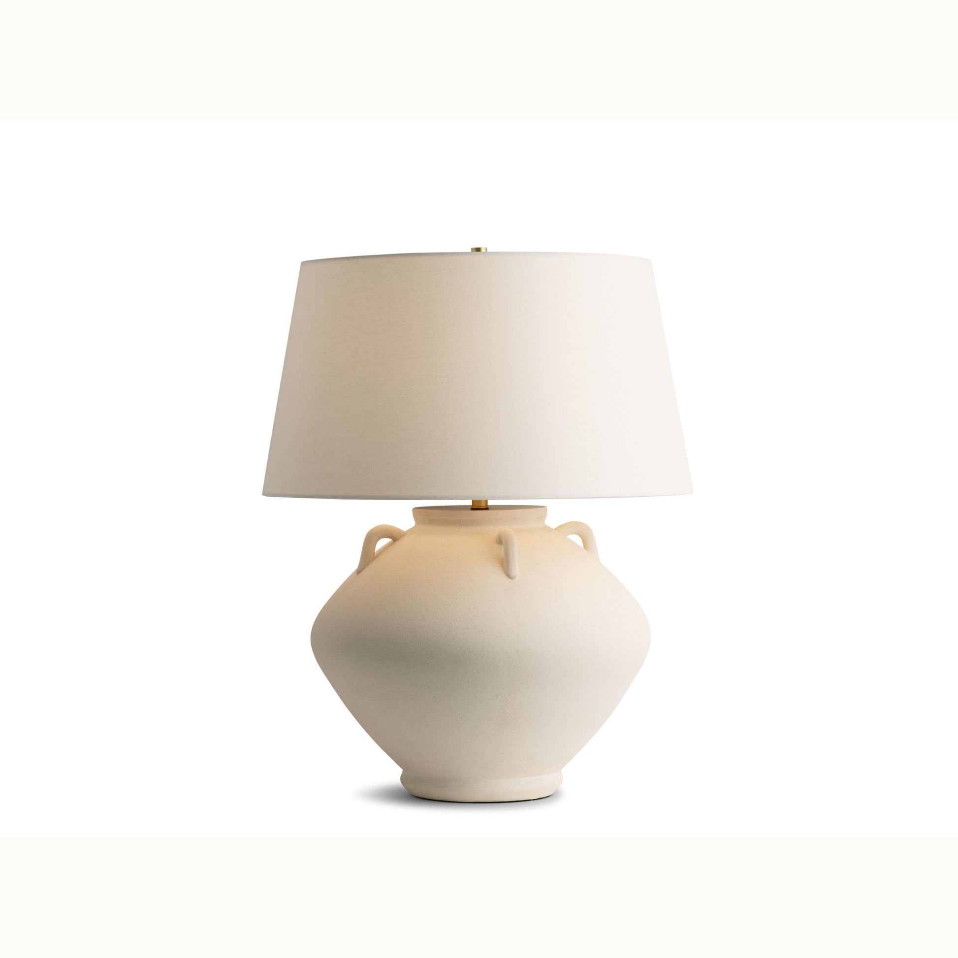 Off White Ceramic Lamp With Mini Handles