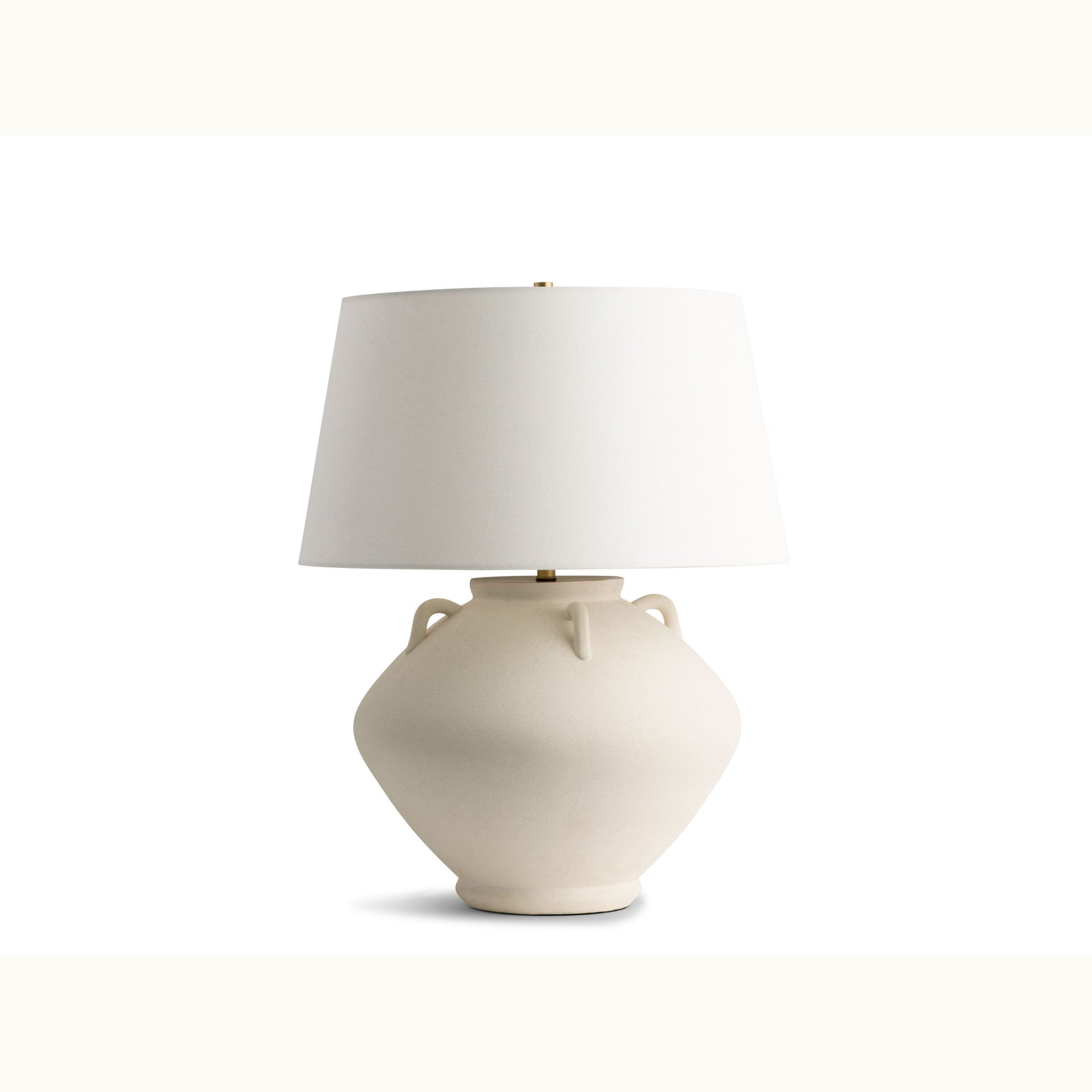 Off White Ceramic Lamp With Mini Handles