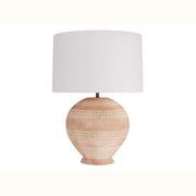 28" White Wash Terracotta Lamp