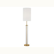 57" Glass Brass Floor Lamp