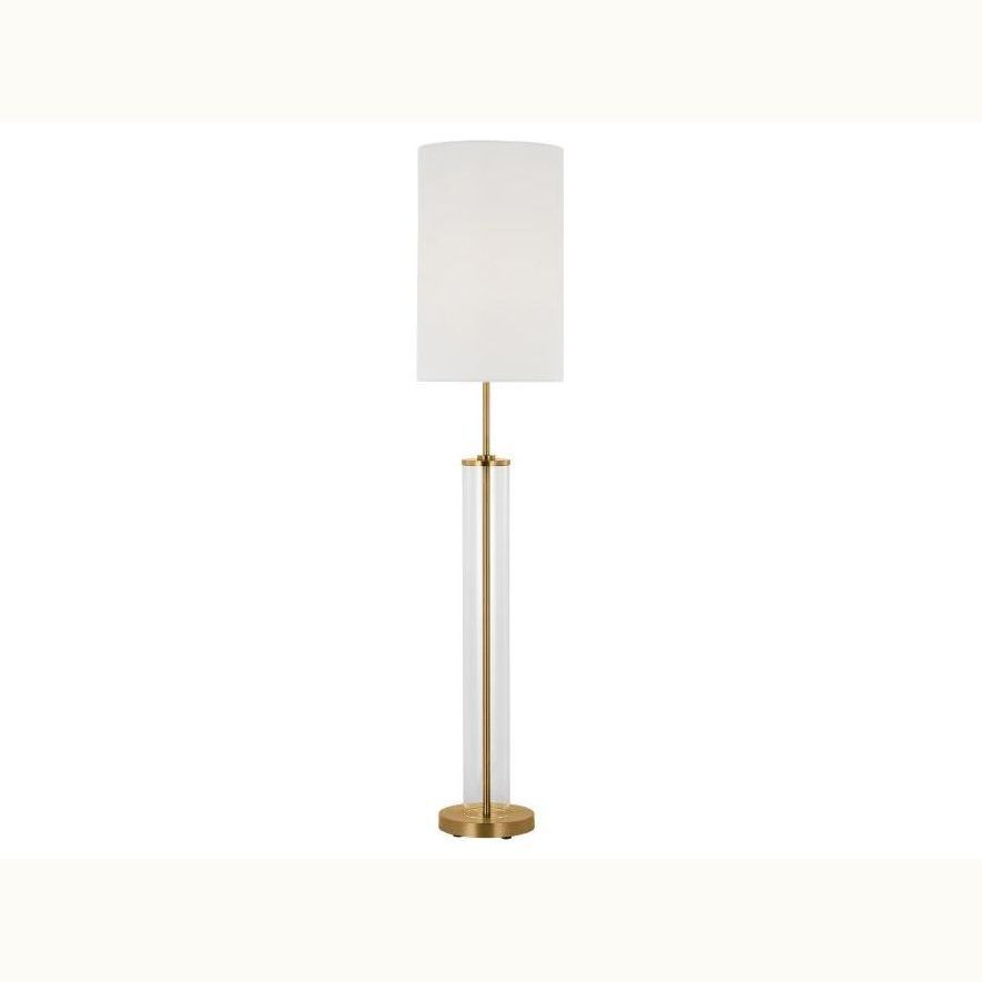 57" Glass Brass Floor Lamp