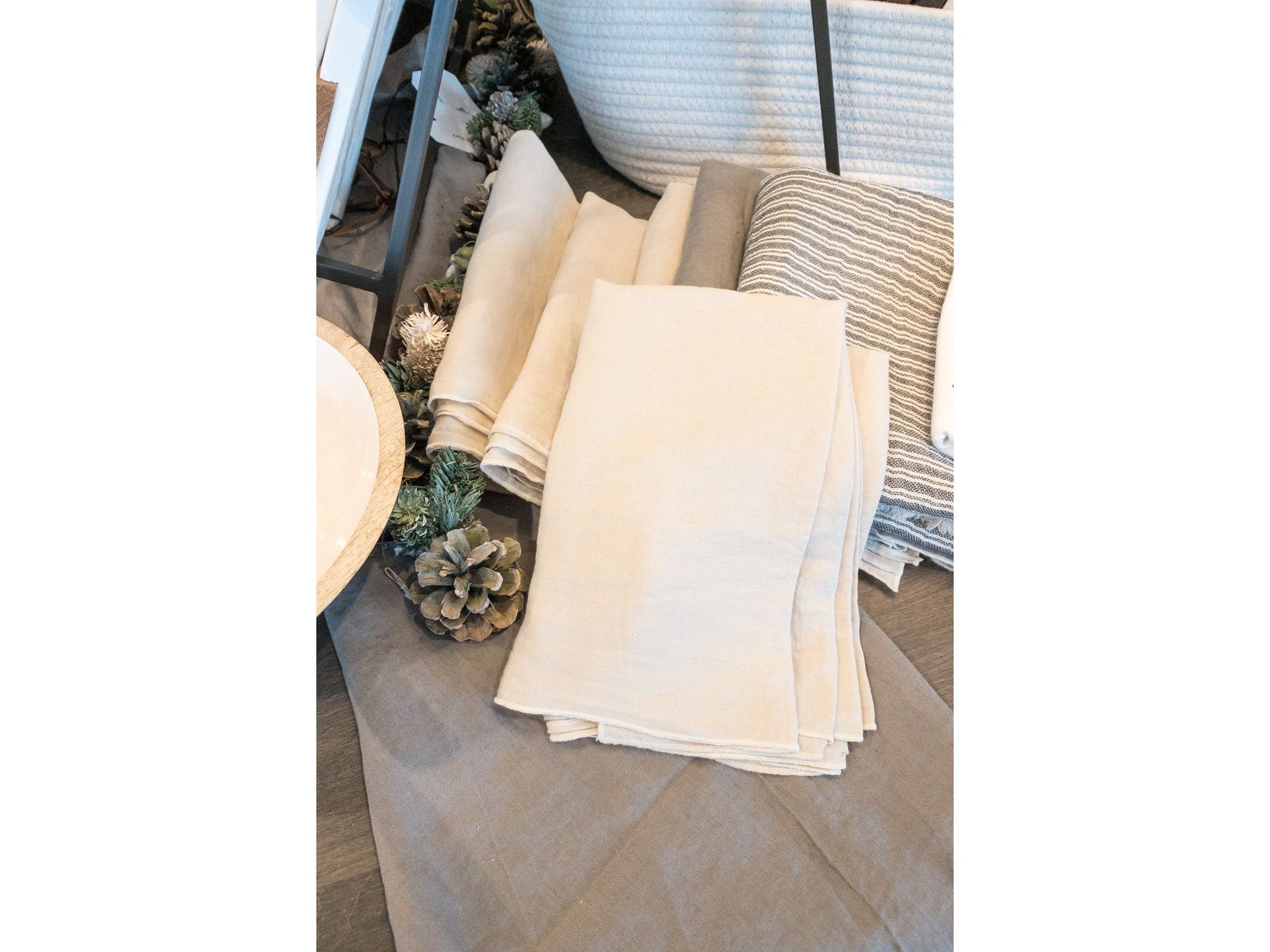 60'' X 19" Beige Table Runner - Mix Home Mercantile