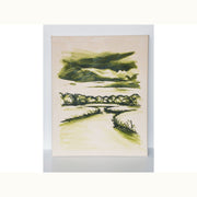 Monochromatic Pond and Field Original Acrylic on Canvas - Mix Home Mercantile