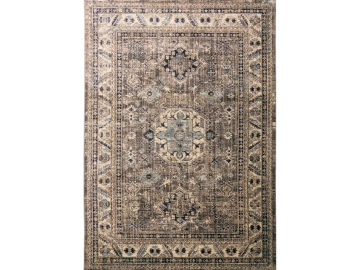 7'10" Round Gray & Blue Rug - Mix Home Mercantile