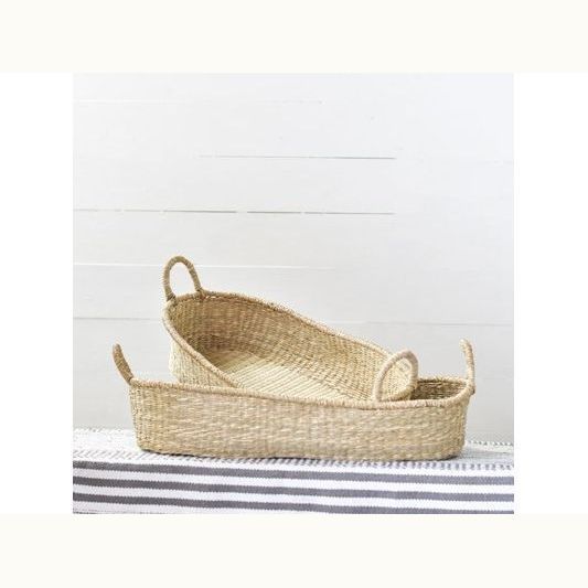 Set of 2 Natural Seagrass Trays - Mix Home Mercantile