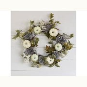 24" Pumpkin and Pine Cone Wreath - Mix Home Mercantile