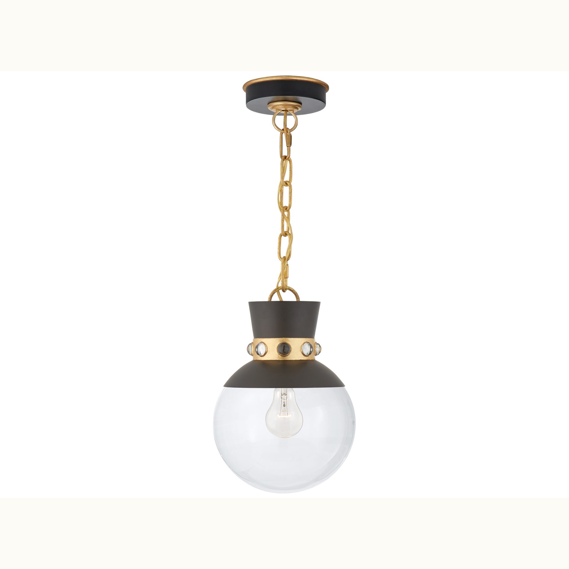 Small Matte Black & Gild Pendant - Mix Home Mercantile