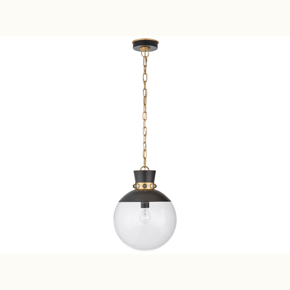 Medium Matte Black & Gild Pendant - Mix Home Mercantile